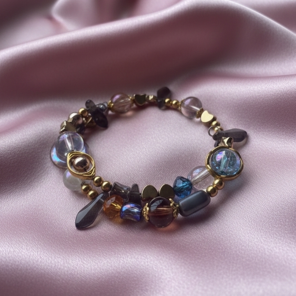 Elegant Gold and Multicolor Beaded Bracelet
